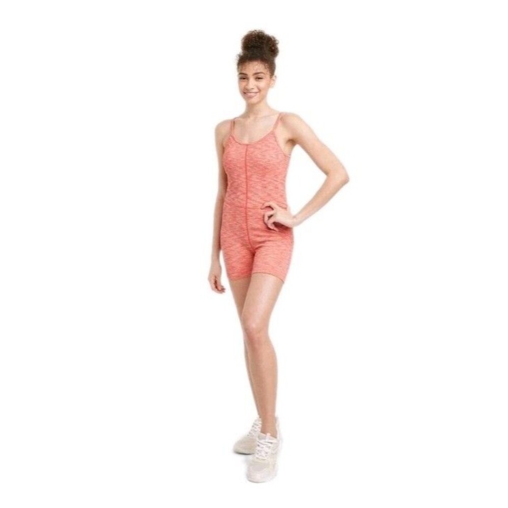 JoyLab Women's Open Back Bodysuit Coral Orange Size Extra Small Nwt